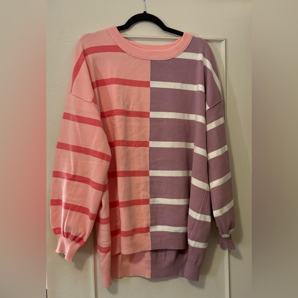 Striped Pink and Purple Women's Sweater